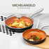 MICHELANGELO Copper Frying Pan Set with Lid, 8" & 10" Frying Pan Set