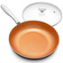 MICHELANGELO 10 Inch Copper Nonstick Frying Pan with Lid