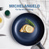 MICHELANGELO 8 Inch Frying Pan Nonstick, Ceramic Frying Pan with Glass Lid, Blue