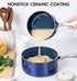 MICHELANGELO Sauce Pan Sets, Ceramic Saucepans with Lids, 1Qt & 2Qt & 3Qt