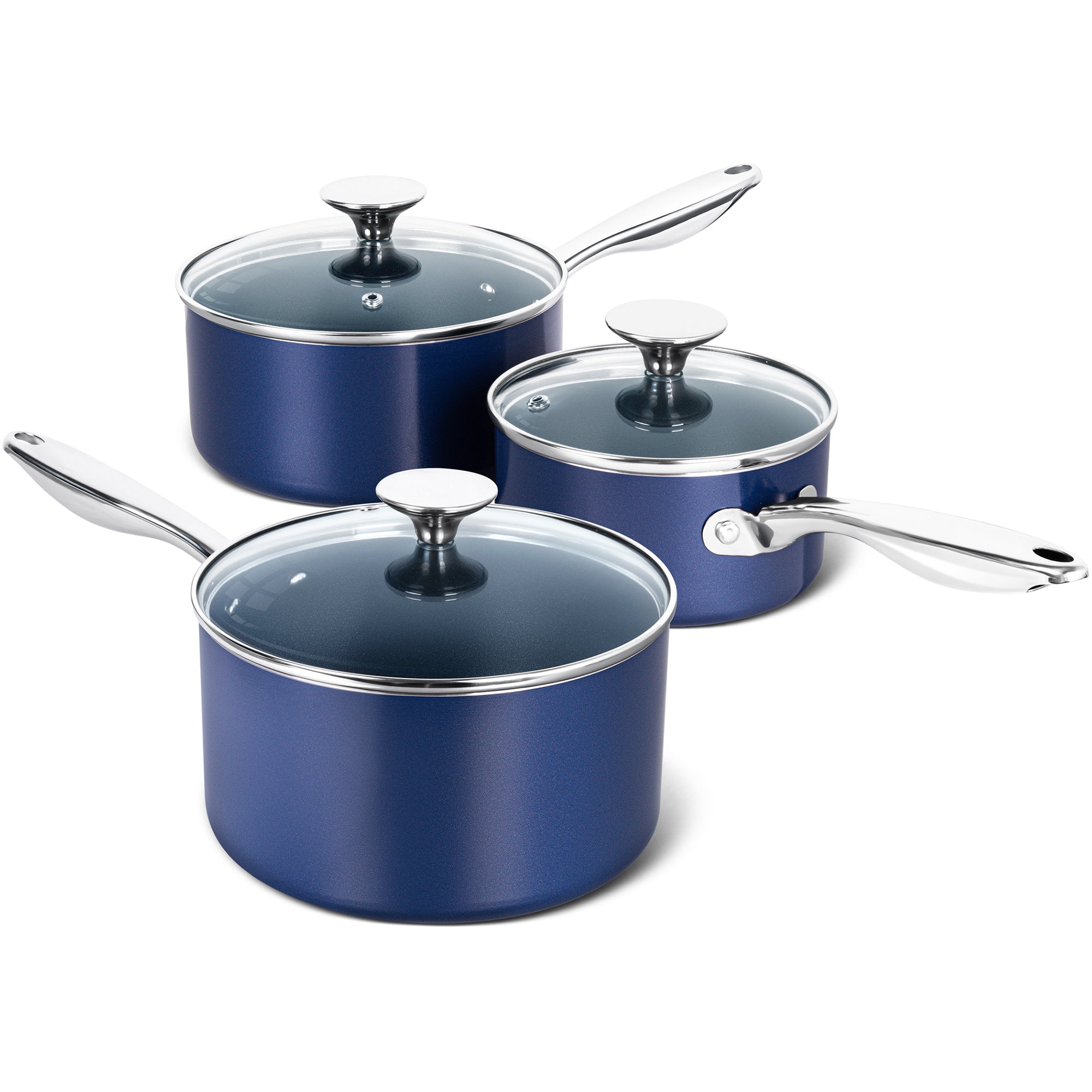 MICHELANGELO Sauce Pan Sets, Ceramic Saucepans with Lids, 1Qt & 2Qt & 3Qt