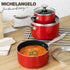 MICHELANGELO Sauce Pan Sets, Ceramic Saucepans with Lids, 1Qt & 2Qt & 3Qt