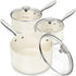 MICHELANGELO Sauce Pan Sets, Ceramic Saucepans with Lid, 1Qt & 2Qt & 3Qt