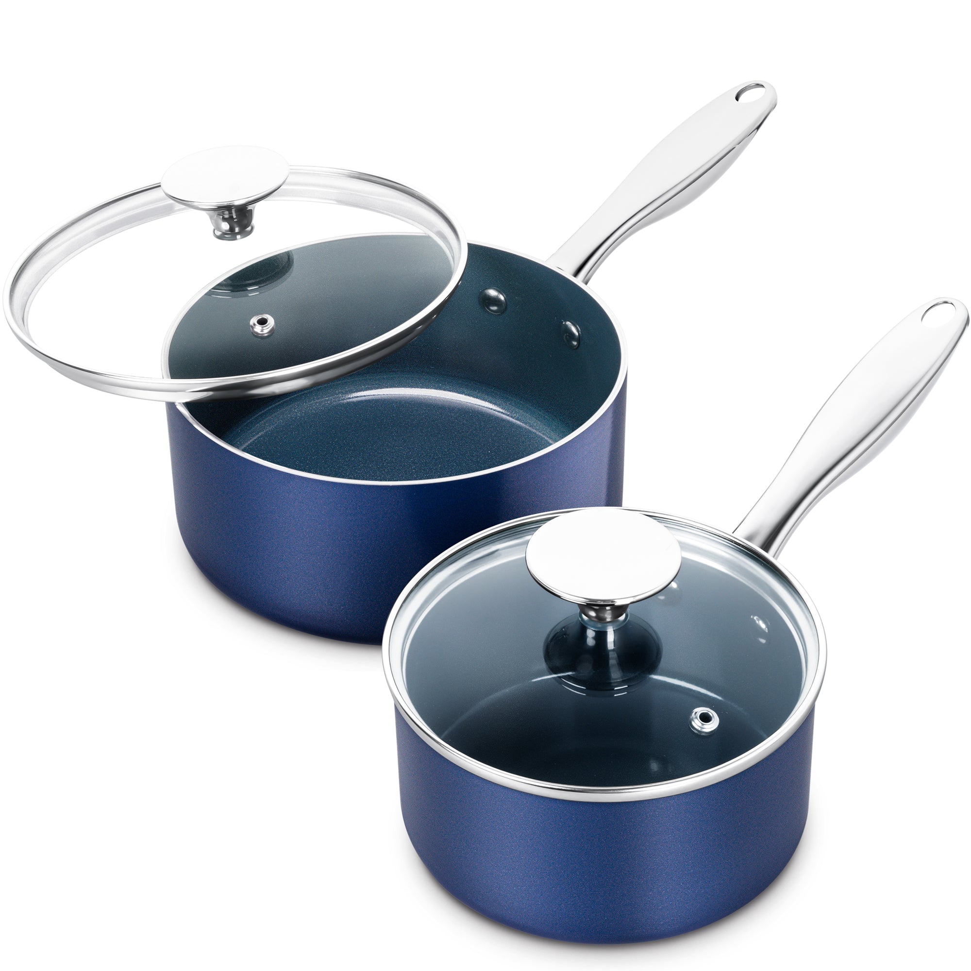 MICHELANGELO Saucepan Set, 1Qt & 2Qt Ceramic Sauce Pan