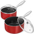 MICHELANGELO 1Qt & 2Qt Saucepans with Lids, Ceramic Sauce Pans with Stainless Steel Handle