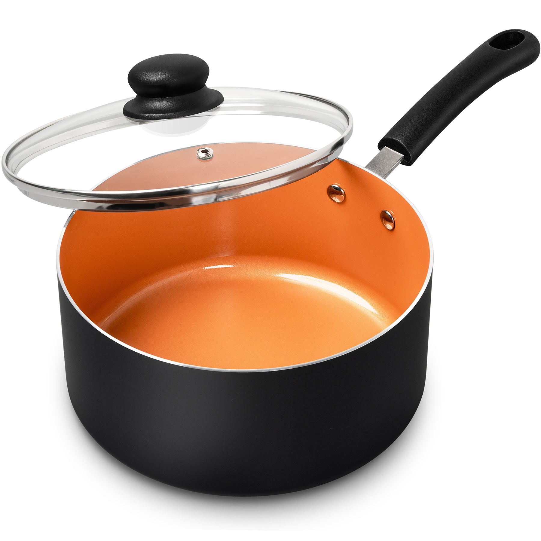 MICHELANGELO 3QT Ceramic Saucepan With Lid