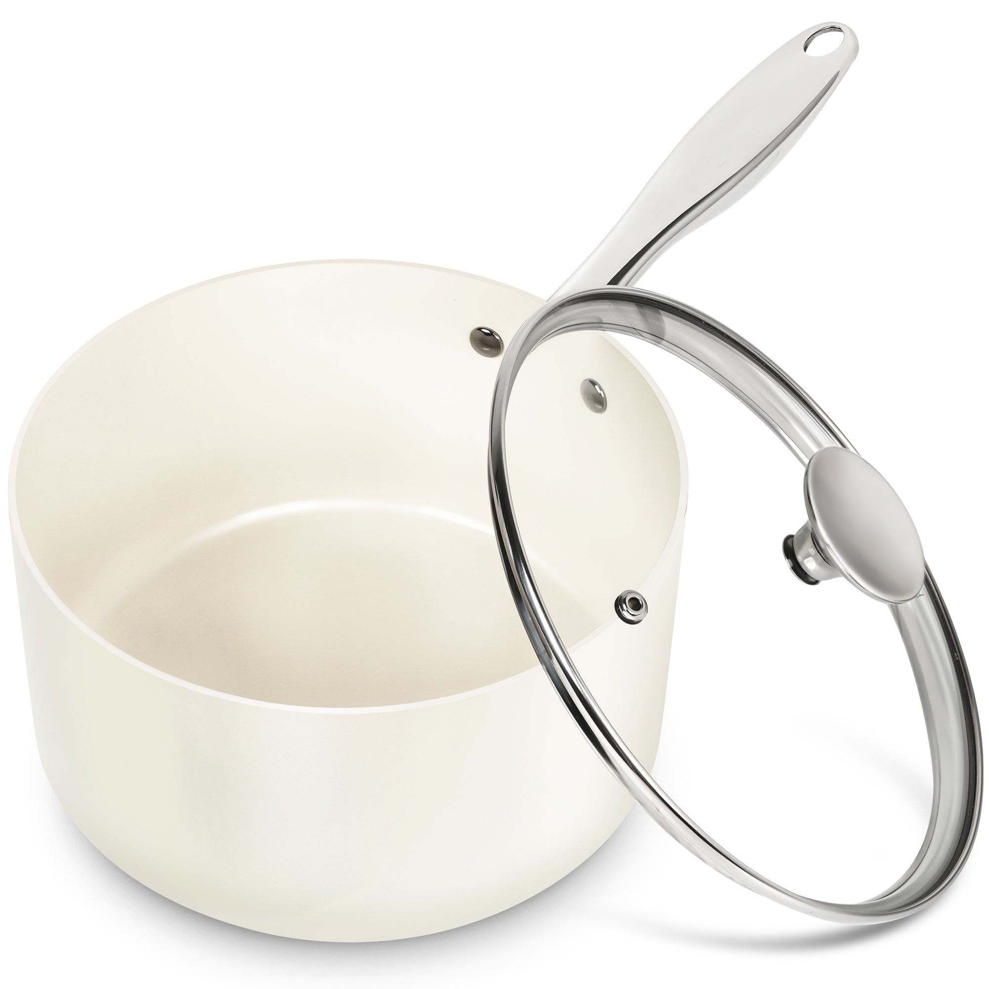 MICHELANGELO Sauce Pan with Lid,3 Quart Saucepan with Stainless Steel Handle