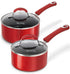 MICHELANGELO Enamel Saucepans with Lid,1Qt & 2Qt