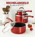 MICHELANGELO Enamel Saucepans with Lid,1Qt & 2Qt & 3Qt Saucepan Set