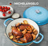 MICHELANGELO Braiser Enameled Cast Iron, 3.5 Quart Braiser Pan with Lid, Blue