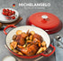 MICHELANGELO Braiser Enameled Cast Iron, 3.5 Quart Braiser Pan with Lid, Red