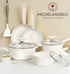 MICHELANGELO Pots and Pans Set 10 Piece, White Granite Cookware Set