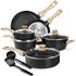 MICHELANGELO  12 Pcs Cookware Sets with Black Granite Coating