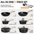 MICHELANGELO  12 Pcs Cookware Sets with Black Granite Coating