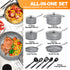 MICHELANGELO Pots and Pans Set 15 Piece, Ultra Nonstick Kitchen Stone-Derived Coating