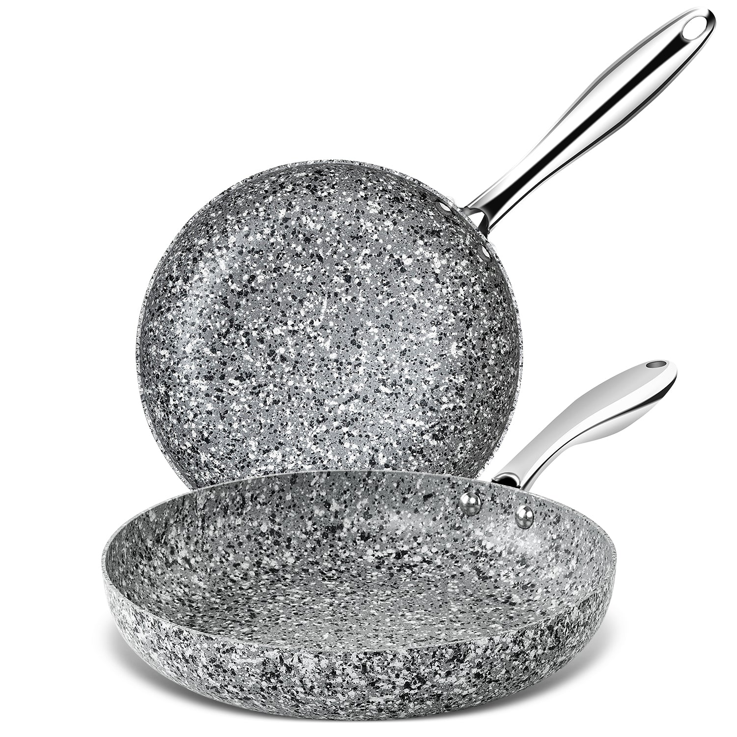 MICHELANGELO Stone Frying Pans Set 10 Inch & 12 Inch, Nonstick Frying Pans