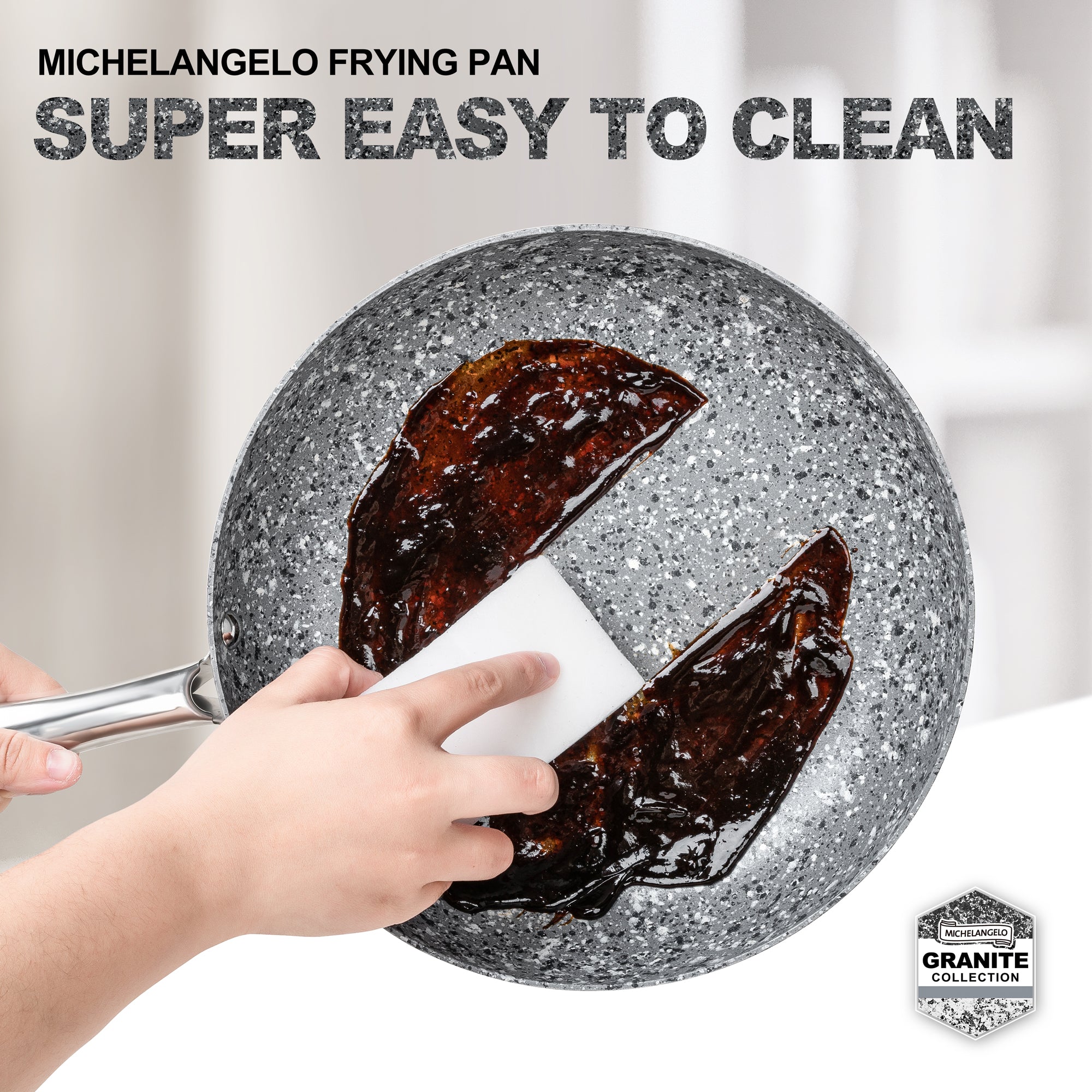 MICHELANGELO Stone Frying Pans Set 10 Inch & 12 Inch, Nonstick Frying Pans