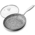 MICHELANGELO 10 Inch Frying Pan with Lid, Granite Frying Pan