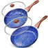 MICHELANGELO Frying Pan Set with Lid, 9.5" & 11"