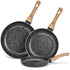 MICHELANGELO Frying Pan Set, 8"+9.5"+11" Stone Frying Pans