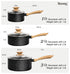 MICHELANGELO Saucepan Set, Nonstick Sauce Pans with Granite Coatings,1Qt & 2Qt & 3Qt