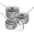 MICHELANGELO Sauce Pan, 1Qt & 2Qt & 3Qt Saucepan Set with Lids