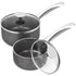 MICHELANGELO Saucepan Set with Lid, 1 Quart & 2 Quart , Granite Coatings