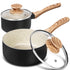 MICHELANGELO Saucepan Set with Lid 1 Quart & 2 Quart, Granite Coatings