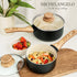 MICHELANGELO Saucepan Set with Lid 1 Quart & 2 Quart, Granite Coatings