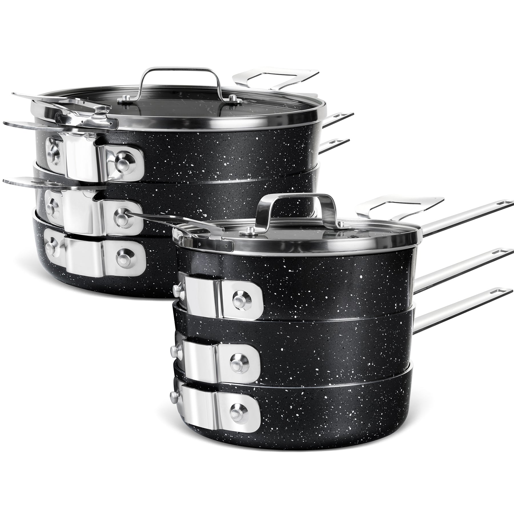 MICHELANGELO Stackable Pots and Pans Set 10 Piece, Saves 55% More Spac ...