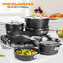 MICHELANGELO Stackable Pots and Pans Set 10 Piece-Gray, Saves 55% More Space