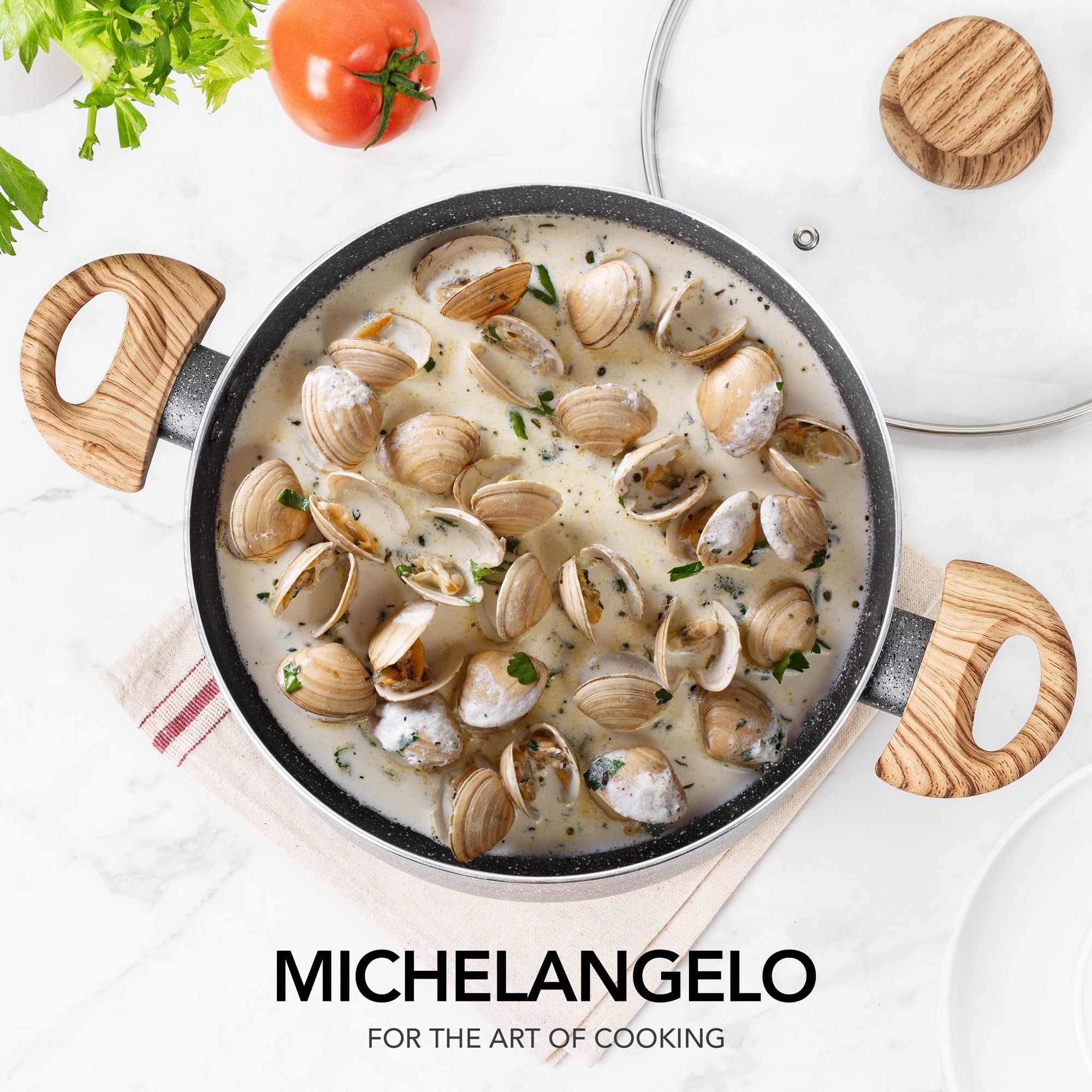 MICHELANGELO Stock Pot with Lid, 5 Quart Cooking Pot