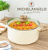 MICHELANGELO 5 Quart Stock Pot with Lid, White Granite