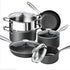 MICHELANGELO Non Stick Pots and Pans Set, 10 Pcs Hard Anodized Cookware Set