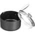 MICHELANGELO 3 Quart Hard Anodized Nonstick Sauce Pan with Strainer Lid & Pour Spouts for Easy Pour