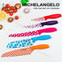 MICHELANGELO Knife Set, Sharp 10-Piece , 5 Rainbow Knives & 5 Sheath Covers-NEW