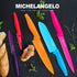 MICHELANGELO Knife Set, Sharp 10-Piece , 5 Rainbow Knives & 5 Sheath Covers