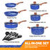 MICHELANGELO Pots and Pans Set 15 Piece with with Non- toxic Stone-Derived Interior