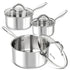 MICHELANGELO Saucepan Set 6pc, Stainless Steel Sauce Pan with Lid, 1QT & 2QT & 3QT