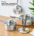 MICHELANGELO Stainless Steel Saucepan Set with Lids 1QT & 2QT & 3QT