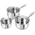 MICHELANGELO Stainless Steel Saucepan Set with Lids 1QT & 2QT & 3QT