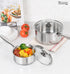 MICHELANGELO Stainless Steel Saucepan Set with Lids 1QT & 2QT & 3QT