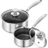 MICHELANGELO Stainless Steel Saucepan Set 1QT & 2QT, Honeycomb Interior