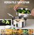 MICHELANGELO Stainless Steel Sauce Pan with Lid, 3 Quart Sauce Pan with Steamer Insert