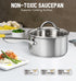 MICHELANGELO Stainless Steel Sauce Pan with Lid, 3 Quart Sauce Pan with Steamer Insert