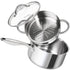 MICHELANGELO Stainless Steel Sauce Pan with Lid, 3 Quart Sauce Pan with Steamer Insert